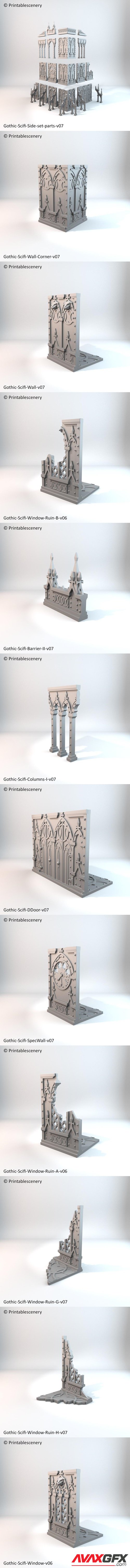 Gothic Walkways And Buildings – 3D Printable STL