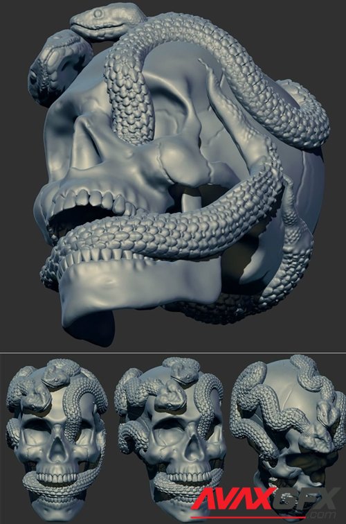 Skull Snake – 3D Printable STL