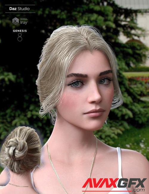 Aurelia Bun Hair for Genesis 8 Female(s)