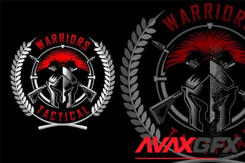 Military Spartan Helmet Logo design templates