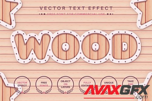 Wooden Plank - Editable Text Effect - 6496181