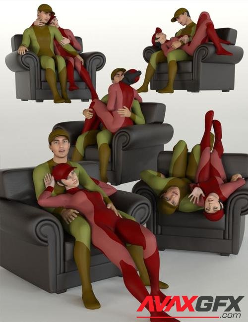 Armchair Poses and Prop for Genesis 8