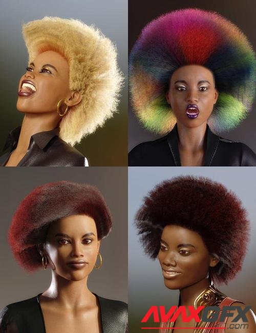 dForce African Hair for Genesis 8 Female