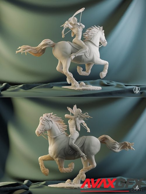 Elf on horse – 3D Printable STL