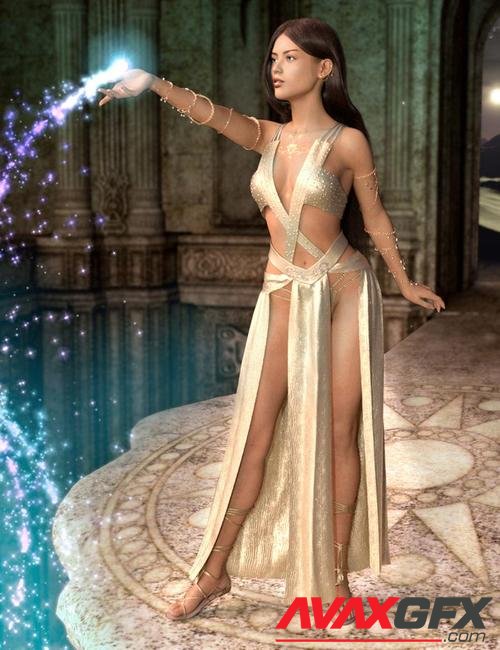 dForce Priestess of Light Outift for Genesis 8 Female(s)