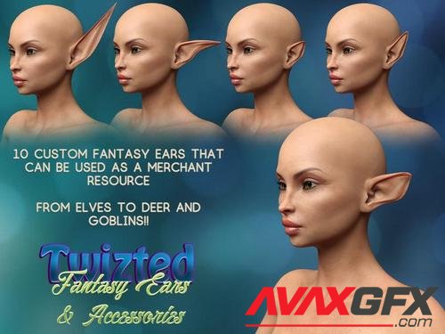 Twizted Fantasy Ears & Accessories for Genesis 8 Female