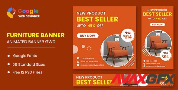 CodeCanyon - Furniture Google Adwords Sale HTML5 Banner Ads GWD v1.0 - 33791853