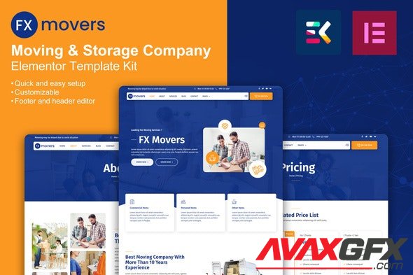 ThemeForest - FX Movers v1.0.0 - Moving & Storage Company Elementor Template Kit - 33776359