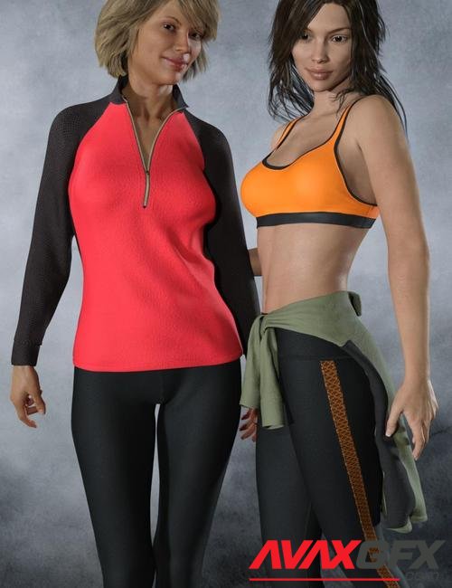 dForce Tek Athletic Apparel for Genesis 3 and 8 Female(s)