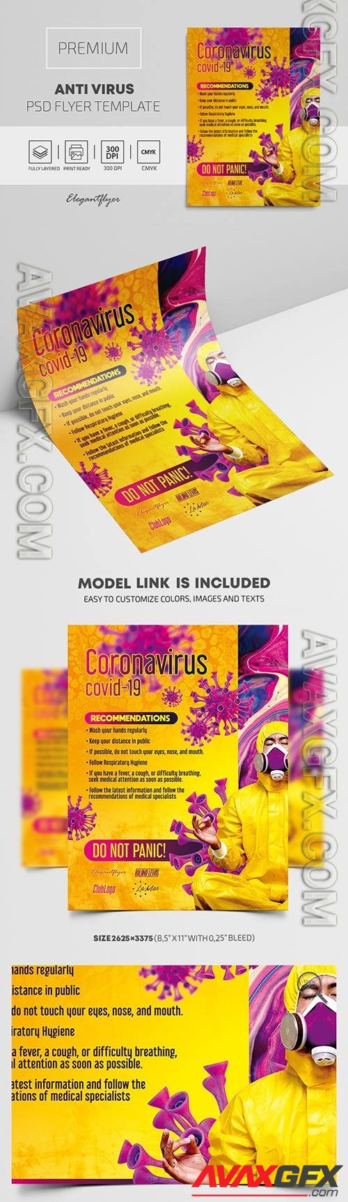 Coronavirus Recommendations Premium PSD Flyer Template