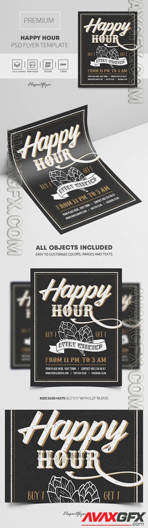 Happy Hour Premium PSD Flyer Template