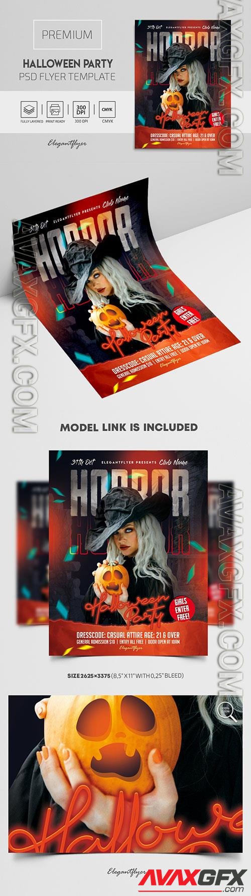 Halloween Horror Party Premium PSD Flyer Template