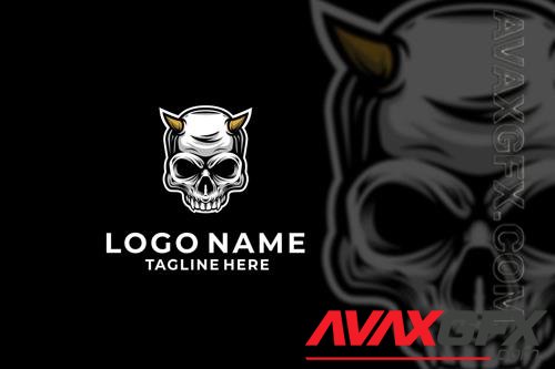 Devil Skull Logo Design Vector