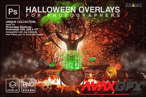 58 Halloween overlay & Halloween digital backdrop - 1584053