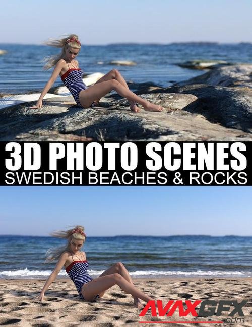 3D Photo Scenes - Swedish Beaches And Rocks