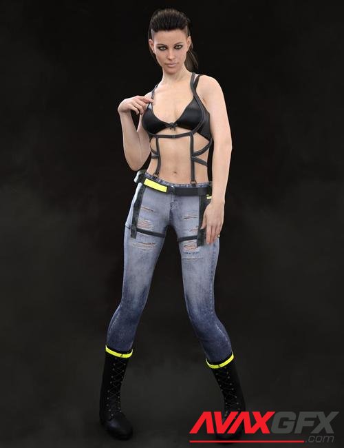 X-Fashion War Girl Outfit for Genesis 8 Female(s)