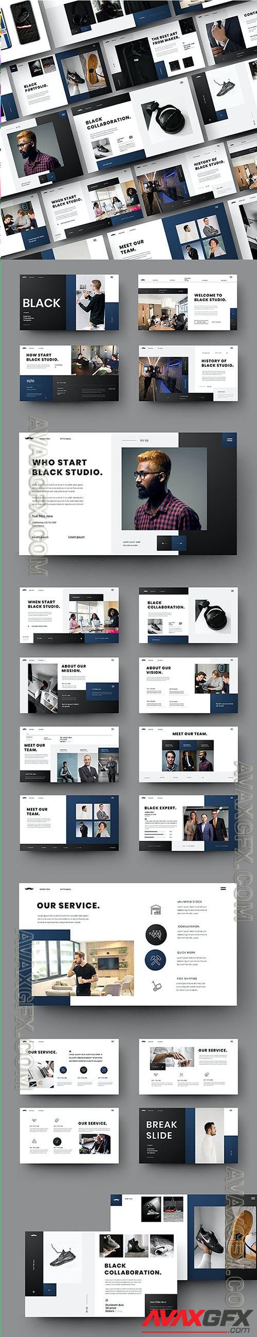 Black - Business Powerpoint, Keynote and Google Slides Template