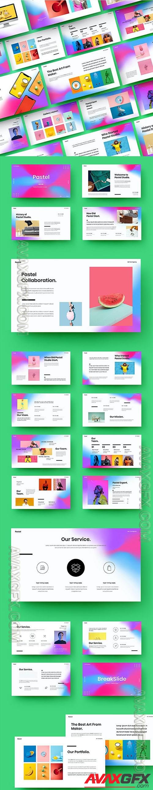 Pastel - Business Powerpoint, Keynote and Google Slides Template
