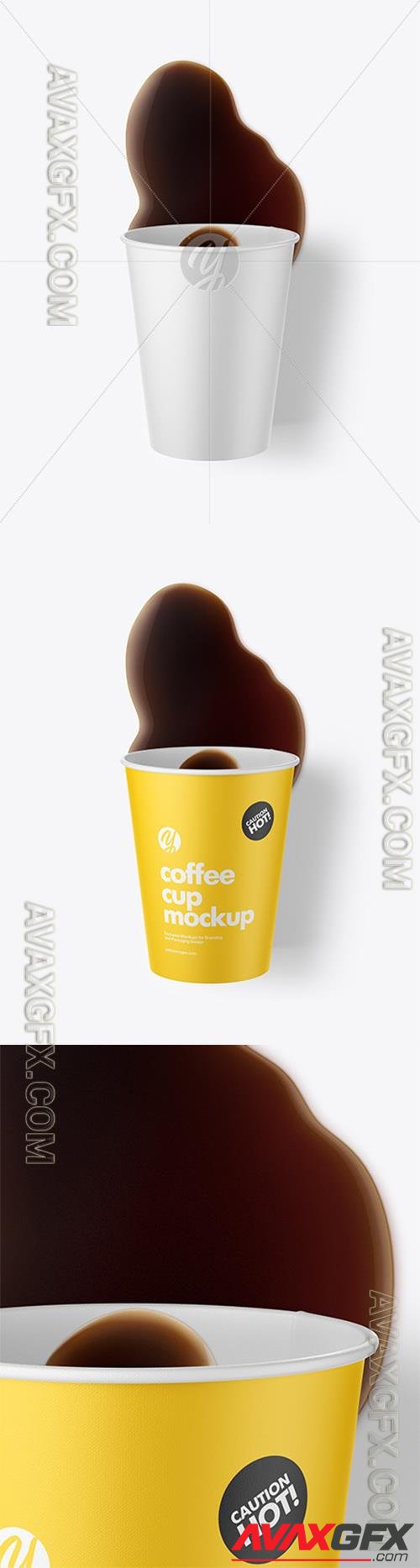 Paper Coffee Cup w/ Spilled Coffee Mockup 68349 TIF