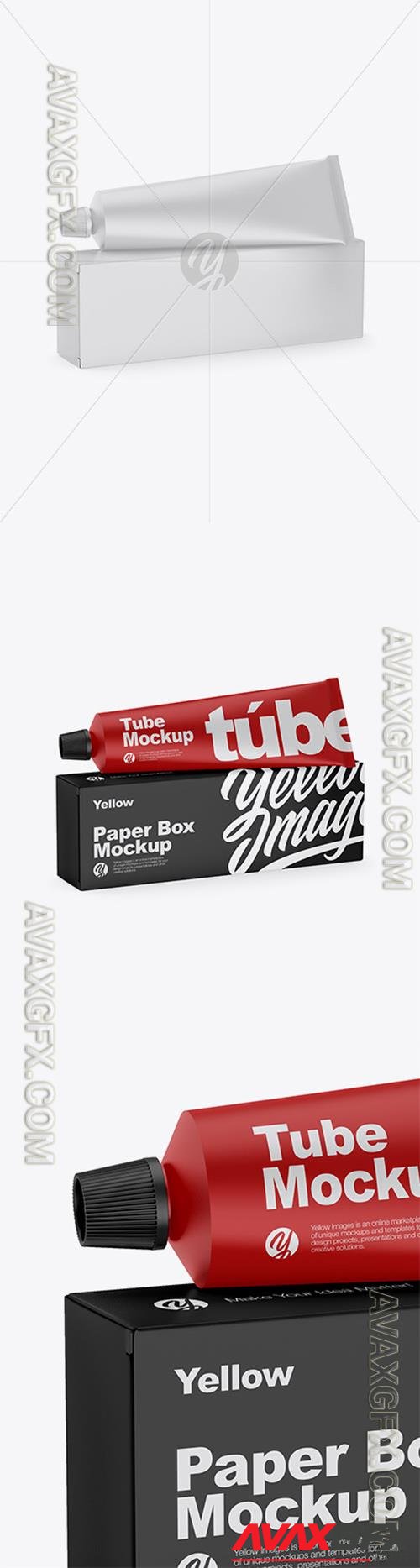 Paper Box w/ Matte Tube Mockup 36803 TIF