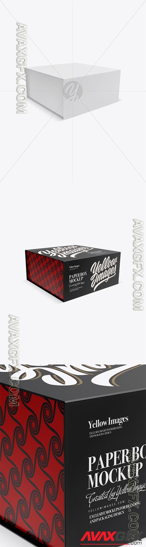 Glossy Paper Box Mockup - Half Side View (High-Angle Shot) 21036 TIF