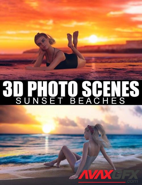 3D Photo Scenes - Sunset Beaches