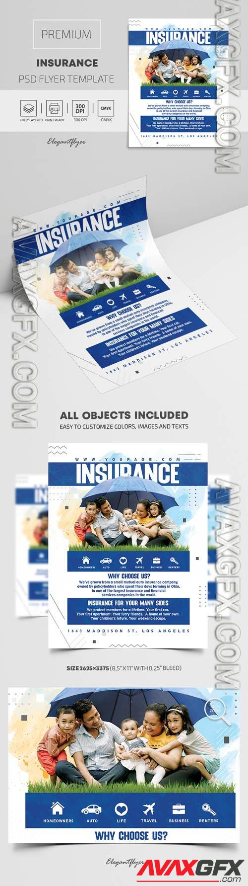 Insurance Premium PSD Flyer Template