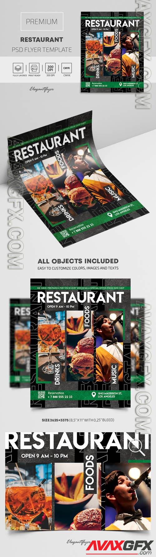 Restaurant Premium PSD Flyer Templatee