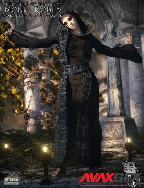 Cloisters of Darkness: Monk Robes for Genesis 8 Female