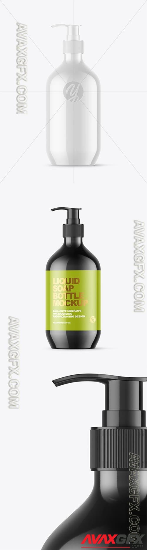 Glossy Liquid Soap Bottle With Pump Mockup 88023 TIF
