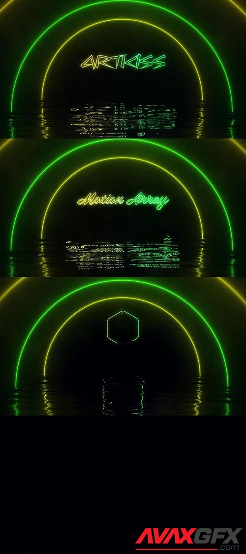 MotionArray – Neon Water Logo 984696