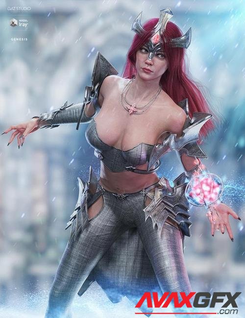 dForce Knight Priestess Outfit and Weapons for Genesis 8 Female(s)