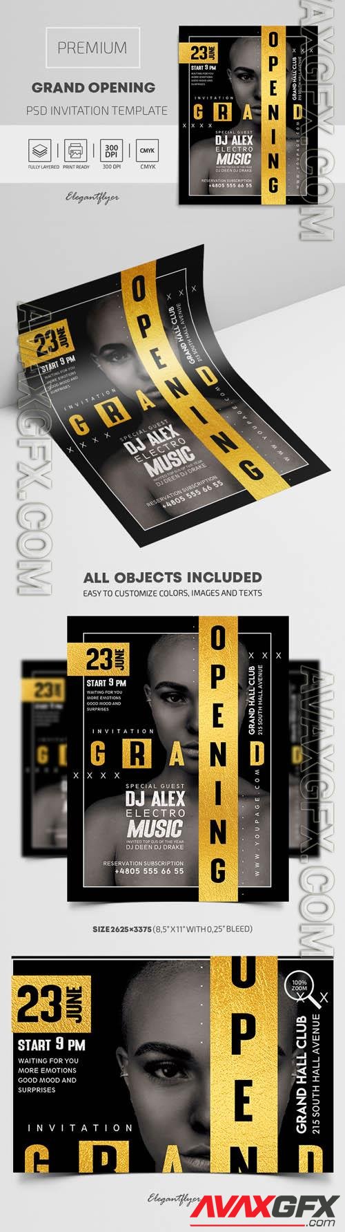 Grand Opening Premium PSD Invitation Template