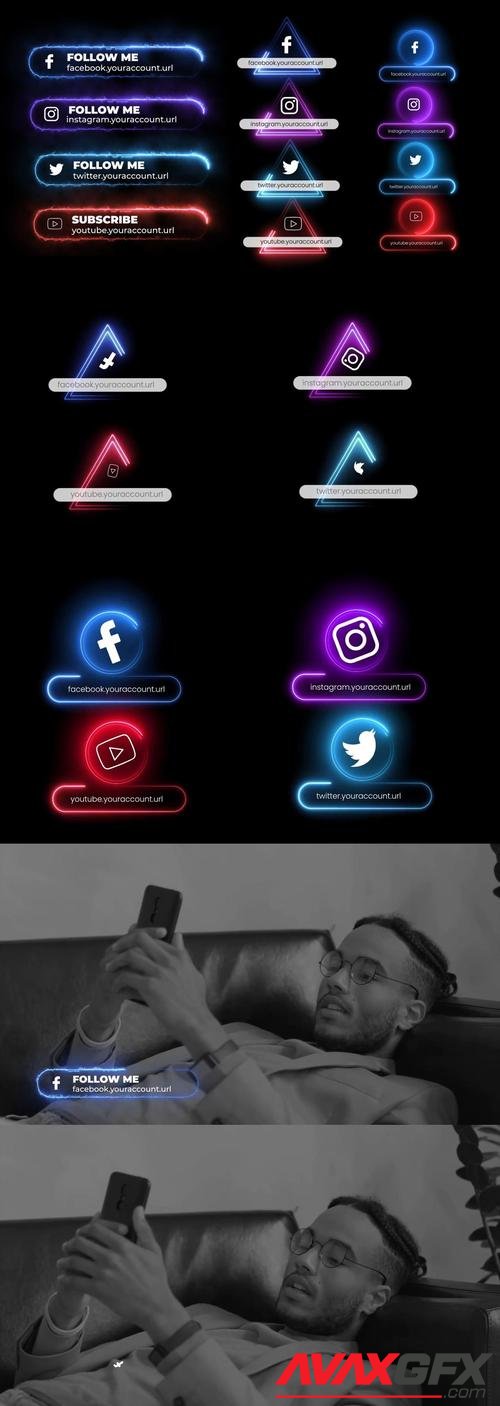 MotionArray – Neon Social Media Lower Thirds 886850