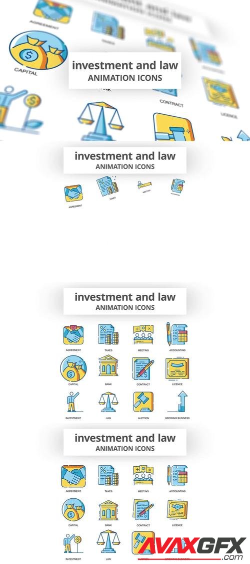 MotionArray – Investment & Law - Animation Icons 968989