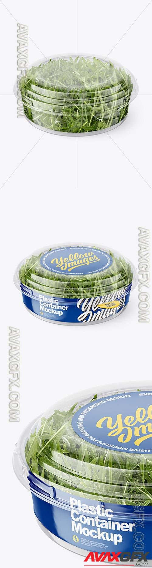 Clear Plastic Container with Arugula Salad Mockup 89170 TIF
