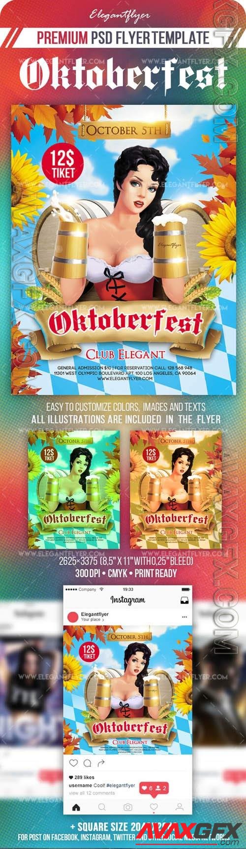 Oktoberfest Flyer PSD Template Instagram template