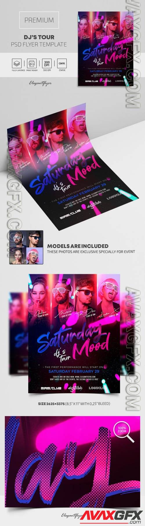 DJs Tour Premium PSD Flyer Template