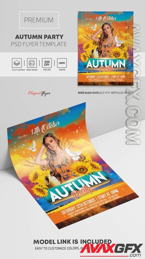 Autumn Party Premium PSD Flyer Template