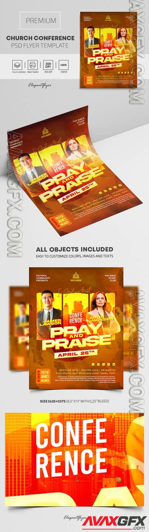 Church Conference Premium PSD Flyer Template