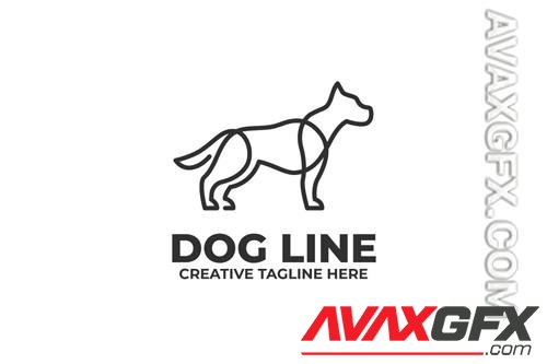 One Line Dog Illustration Logo