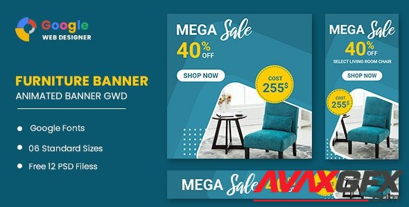 CodeCanyon - Furniture Sale Google Adwords HTML5 Banner Ads GWD v1.0 - 33843679
