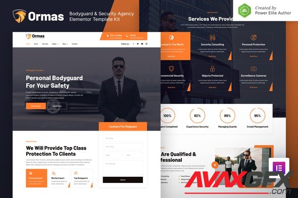 ThemeForest - Ormas v1.0.0 - Bodyguard & Security Agency Elementor Template Kit - 33829743