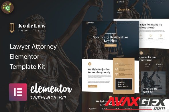 ThemeForest - Kodelaw v1.0.0 - Lawyer Attorney Elementor Template Kit - 33796786