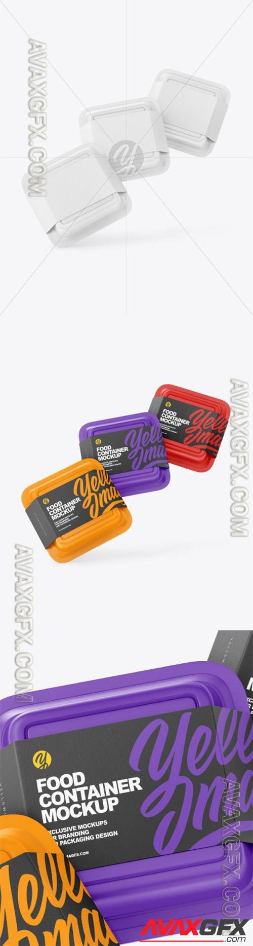 Three Matte Food Container Mockup 89411 TIF