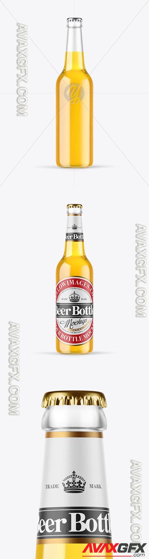 Clear Glass Lager Beer Bottle Mockup 89396 TIF