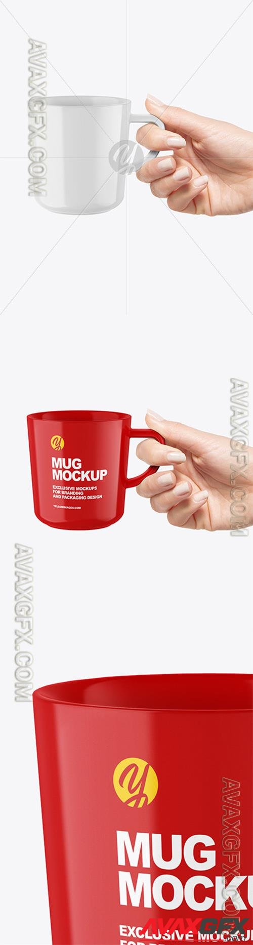 Glossy Mug in a Hand Mockup 89352 TIF