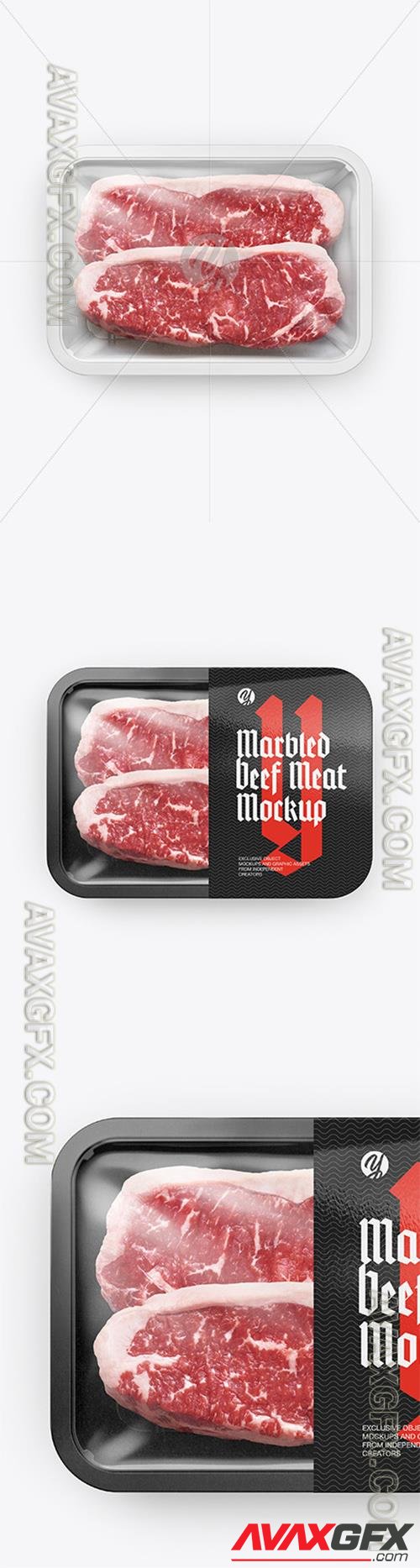Plastic Tray With Marbled Beef Mockup 89484 TIF