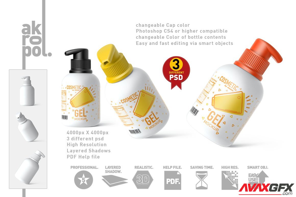 CreativeMarket - Bottle Cosmetic Mockup 6102772