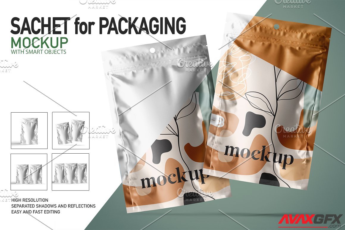 CreativeMarket - SACHET MOCKUPS 6451335